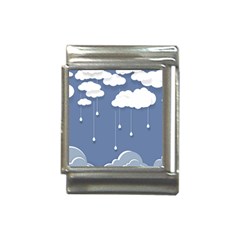 Clouds Rain Paper Raindrops Weather Sky Raining Italian Charm (13mm) by Ravend