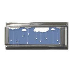 Clouds Rain Paper Raindrops Weather Sky Raining Superlink Italian Charm (9mm) by Ravend