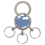 Clouds Rain Paper Raindrops Weather Sky Raining 3-Ring Key Chain Front