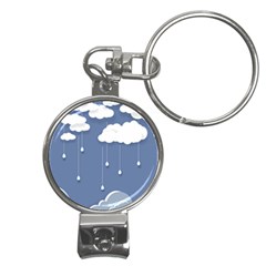 Clouds Rain Paper Raindrops Weather Sky Raining Nail Clippers Key Chain by Ravend