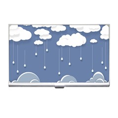 Clouds Rain Paper Raindrops Weather Sky Raining Business Card Holder by Ravend