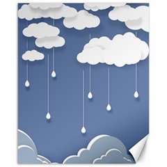 Clouds Rain Paper Raindrops Weather Sky Raining Canvas 16  X 20  by Ravend