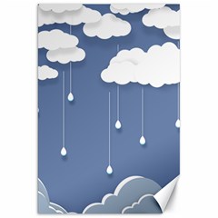 Clouds Rain Paper Raindrops Weather Sky Raining Canvas 20  X 30  by Ravend