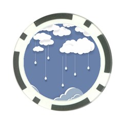 Clouds Rain Paper Raindrops Weather Sky Raining Poker Chip Card Guard by Ravend