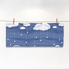 Clouds Rain Paper Raindrops Weather Sky Raining Hand Towel by Ravend