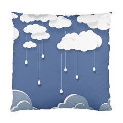 Clouds Rain Paper Raindrops Weather Sky Raining Standard Cushion Case (two Sides) by Ravend