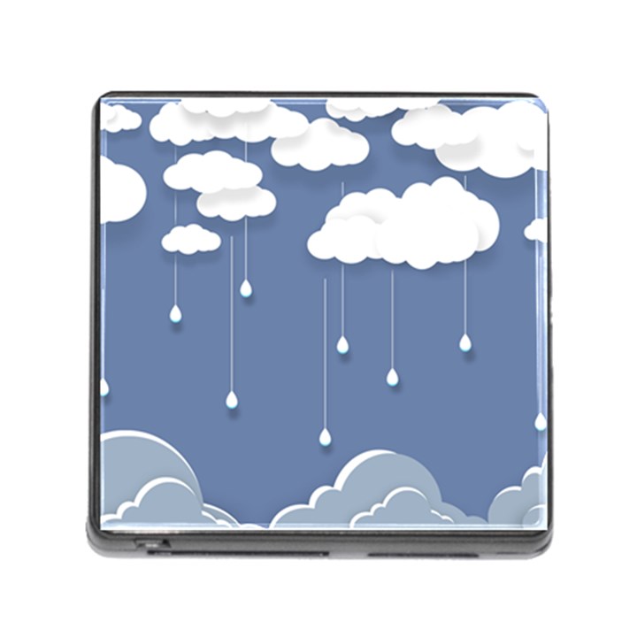 Clouds Rain Paper Raindrops Weather Sky Raining Memory Card Reader (Square 5 Slot)