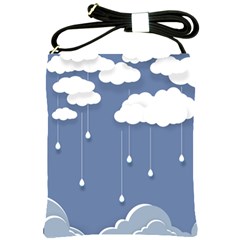 Clouds Rain Paper Raindrops Weather Sky Raining Shoulder Sling Bag by Ravend