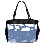 Clouds Rain Paper Raindrops Weather Sky Raining Oversize Office Handbag (2 Sides) Front