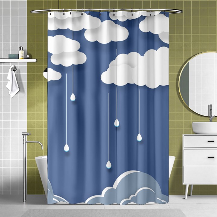 Clouds Rain Paper Raindrops Weather Sky Raining Shower Curtain 48  x 72  (Small) 