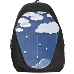 Clouds Rain Paper Raindrops Weather Sky Raining Backpack Bag by Ravend