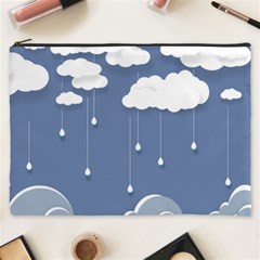 Clouds Rain Paper Raindrops Weather Sky Raining Cosmetic Bag (xxxl) by Ravend