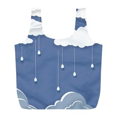 Clouds Rain Paper Raindrops Weather Sky Raining Full Print Recycle Bag (l) by Ravend