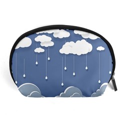 Clouds Rain Paper Raindrops Weather Sky Raining Accessory Pouch (large) by Ravend