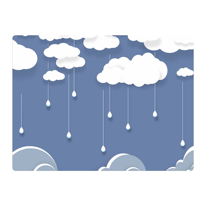 Clouds Rain Paper Raindrops Weather Sky Raining Two Sides Premium Plush Fleece Blanket (Mini)