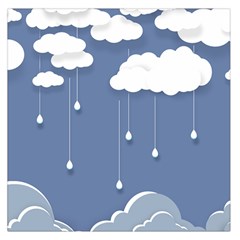 Clouds Rain Paper Raindrops Weather Sky Raining Square Satin Scarf (36  X 36 ) by Ravend