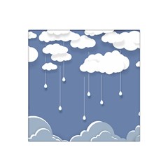 Clouds Rain Paper Raindrops Weather Sky Raining Satin Bandana Scarf 22  X 22  by Ravend