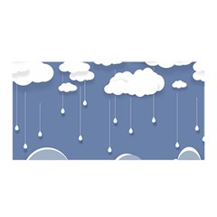 Clouds Rain Paper Raindrops Weather Sky Raining Satin Wrap 35  X 70  by Ravend