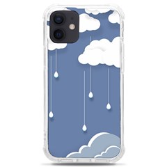 Clouds Rain Paper Raindrops Weather Sky Raining Iphone 12 Mini Tpu Uv Print Case	 by Ravend