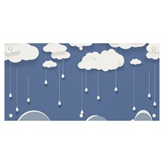 Clouds Rain Paper Raindrops Weather Sky Raining Banner And Sign 6  X 3  by Ravend