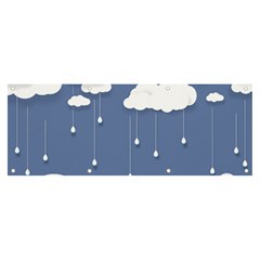 Clouds Rain Paper Raindrops Weather Sky Raining Banner And Sign 8  X 3  by Ravend