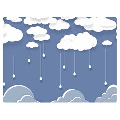 Clouds Rain Paper Raindrops Weather Sky Raining Premium Plush Fleece Blanket (extra Small) by Ravend