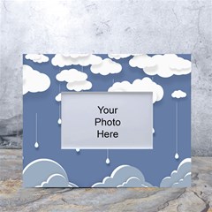 Clouds Rain Paper Raindrops Weather Sky Raining White Tabletop Photo Frame 4 x6  by Ravend