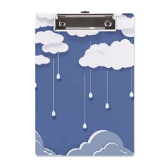 Clouds Rain Paper Raindrops Weather Sky Raining A5 Acrylic Clipboard