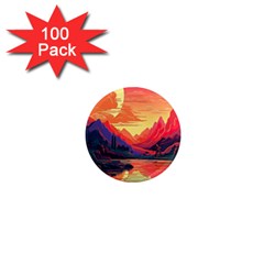 Tropical Landscape Island Background Wallpaper 1  Mini Magnets (100 Pack)  by Ravend