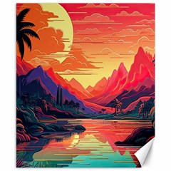 Tropical Landscape Island Background Wallpaper Canvas 8  X 10  by Ravend