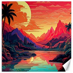 Tropical Landscape Island Background Wallpaper Canvas 12  X 12  by Ravend