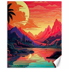 Tropical Landscape Island Background Wallpaper Canvas 16  X 20  by Ravend