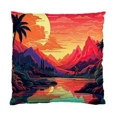 Tropical Landscape Island Background Wallpaper Standard Cushion Case (two Sides) by Ravend