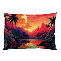 Tropical Landscape Island Background Wallpaper Pillow Case by Ravend