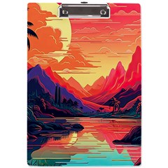 Tropical Landscape Island Background Wallpaper A4 Acrylic Clipboard by Ravend