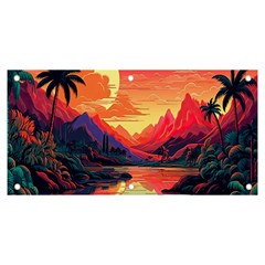 Tropical Landscape Island Background Wallpaper Banner And Sign 6  X 3  by Ravend