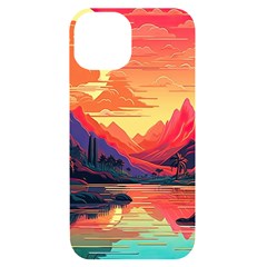 Tropical Landscape Island Background Wallpaper Iphone 14 Black Uv Print Case by Ravend