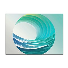 Tsunami Tidal Wave Wave Minimalist Ocean Sea Sticker A4 (10 Pack) by Ravend