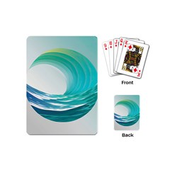 Tsunami Tidal Wave Wave Minimalist Ocean Sea Playing Cards Single Design (mini) by Ravend