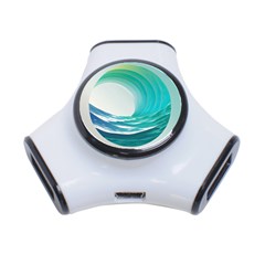 Tsunami Tidal Wave Wave Minimalist Ocean Sea 3-port Usb Hub by Ravend