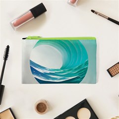 Tsunami Tidal Wave Wave Minimalist Ocean Sea Cosmetic Bag (xs) by Ravend