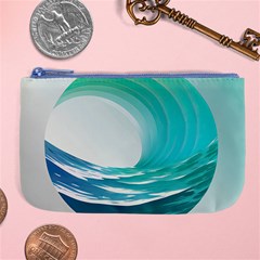 Tsunami Tidal Wave Wave Minimalist Ocean Sea Large Coin Purse by Ravend