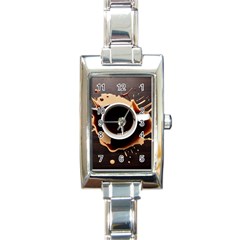 Coffee Cafe Espresso Drink Beverage Rectangle Italian Charm Watch by Ravend