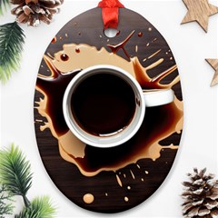 Coffee Cafe Espresso Drink Beverage Ornament (oval) by Ravend