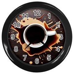 Coffee Cafe Espresso Drink Beverage Wall Clock (black) by Ravend