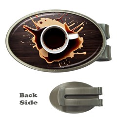 Coffee Cafe Espresso Drink Beverage Money Clips (oval)  by Ravend