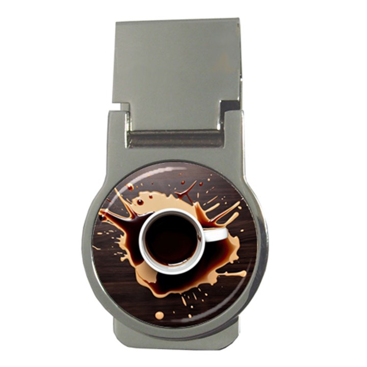 Coffee Cafe Espresso Drink Beverage Money Clips (Round) 