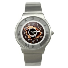 Coffee Cafe Espresso Drink Beverage Stainless Steel Watch by Ravend