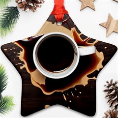 Coffee Cafe Espresso Drink Beverage Star Ornament (two Sides) by Ravend