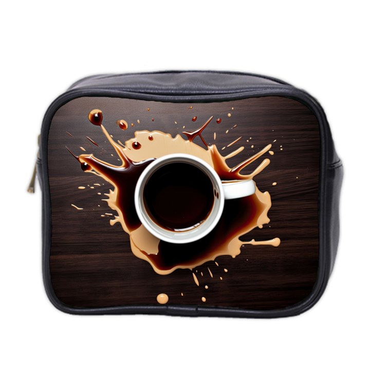 Coffee Cafe Espresso Drink Beverage Mini Toiletries Bag (Two Sides)